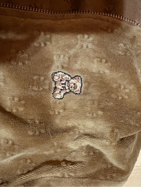 Teddy Fresh Tops - Brown Plush Teddy Embossed Cropped Sweatshirt